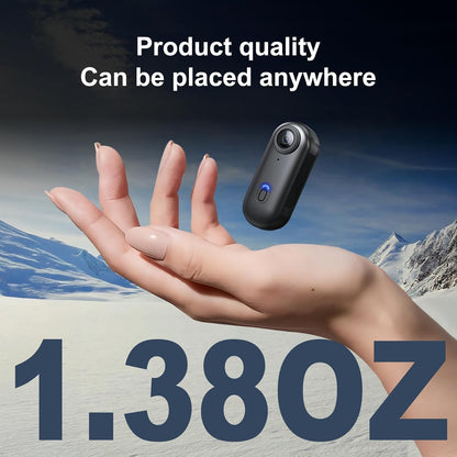 4K Mini Thumb Action Camera 64G Waterproof Magnetic Sport Camera with Helmet Bike Mount, Vlog Camera for Cycling Motorcycle Swimming（Black）