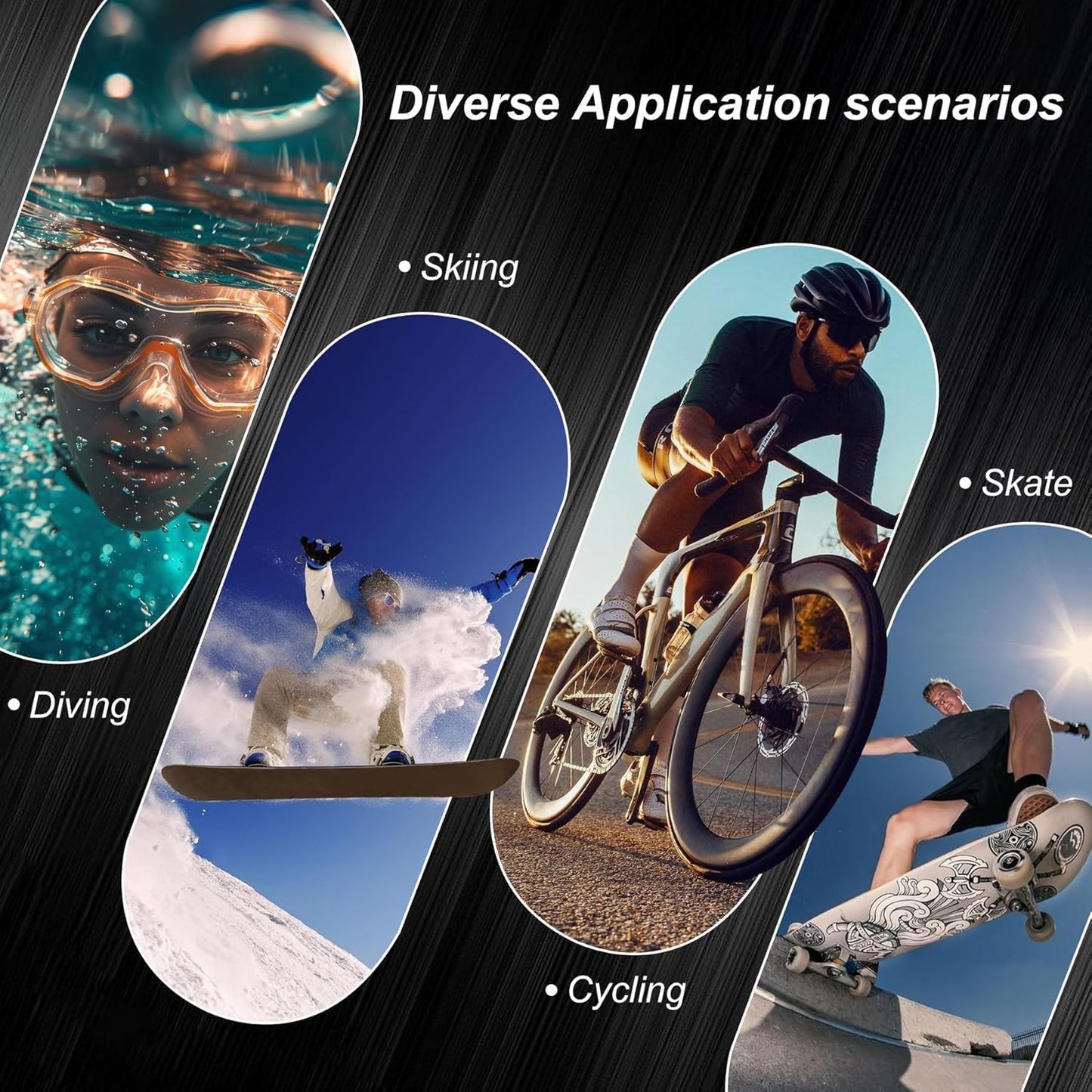 4K Mini Thumb Action Camera 64G Waterproof Magnetic Sport Camera with Helmet Bike Mount, Vlog Camera for Cycling Motorcycle Swimming（Black）