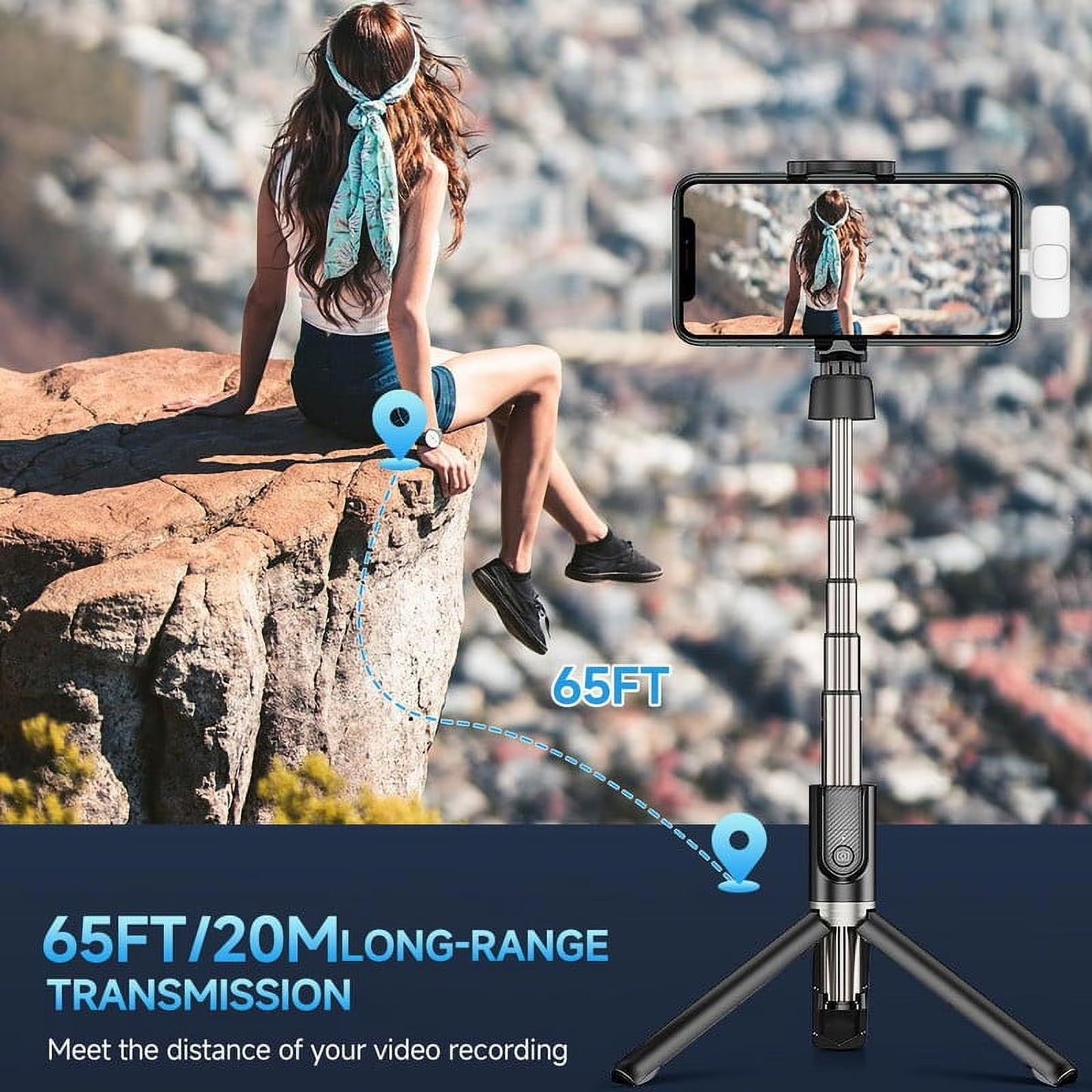 Wireless Lavalier Microphones with Noise Cancellation - 2 Mini Mics for Youtube Podcast Interview Vlog Livestreaming